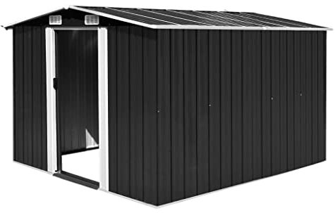 vidaXL Casetta per attrezzi in metallo, 257 x 298 x 178 cm