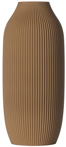 3D Vase Dekovase Stella L 30cm Bodenvase Braun Deko Vase Pampasgras Trockenblumen