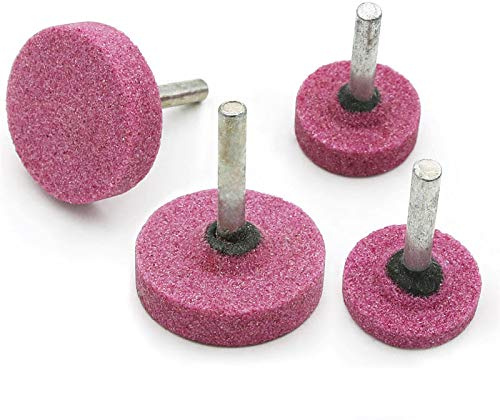 10 x Pink Grinding Wheels 6mm T-Shaped Shank, 25mm / 30mm / 40mm Grinding Stone Polishing Wheel for Rotary Tools