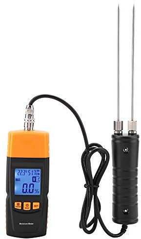 Feuchtigkeitsmessgerät Holzfeuchtemessgerät Pin-Typ LCD-Display Digital Einstellbare Temperatur Luftfeuchtigkeit Feuchtigkeitsmesser Holzfeuchteprüfer MMD4E