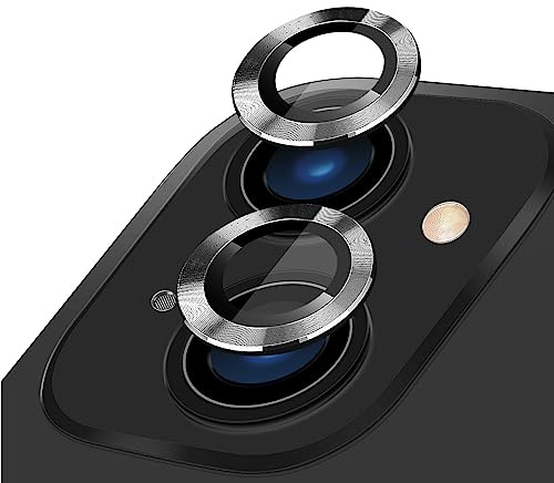 LucBuy Protezione per Obiettivo Della Fotocamera per iPhone 13/13Mini,Anti-graffio Pellicola per Schermo con Lente Circolare in vetro Temperato HD in Lega di Alluminio (Mezzanotte)