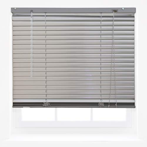 FURNISHED Silver Venetian Blinds Aluminium Material Easy Fit Curtains Home Office Venetian Window Blind New - 130W x 150L cm