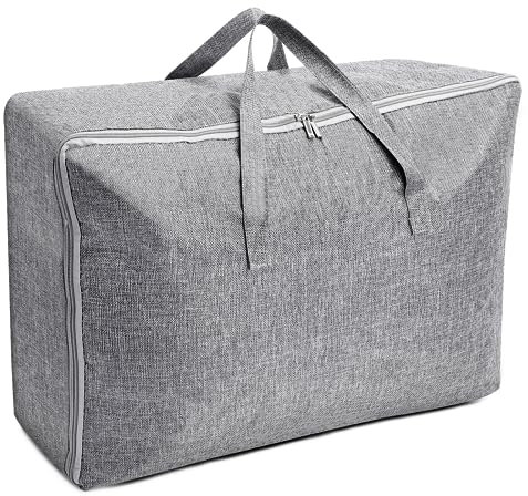 AiQInu Förvaringsväska stor, 105 l vikbar undersäng förvaringslåda med handtag, vattentät hållbara flyttfickor för sängkläder madrasskuddar, täcken och kuddar