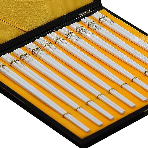 bacchette giapponesi bacchette coreane Bacchette usa e getta 10 paia di bacchette in ceramica riutilizzabili per uso domestico resistenti alle alte temperature(Color:7,Size:)