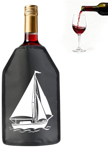 Raffreddatore Rapido per Vino, Refrigeratore per Bottiglie di Vino in gel, manicotto per congelatore, vodka, tequila, refrigeratore (nero)