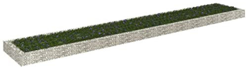 BaraSh Lit surélevé à Gabion Acier galvanisé 600x100x20 cm,Bordure Pierre,Kit Gabion,Gabion Jardiniere