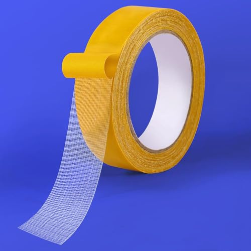 Doppelseitiges Gewebeband | 3cmx20m | Doppelseitiges Teppichklebeband für Flächenteppiche | Klebeband für Bodenbeläge, Treppenstufen und Mehr | Hohe Haftkraft, Einfaches Entfernen ohne Rückstände