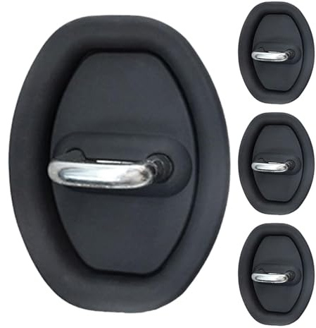 BFRDGE 4Pcs Car Door Lock Cover, for Seat Leon Arona Ateca Ibiza Alhambra Car Door Latch Protective Cover, Silent Shock Car Silicone Door Latch Protective Cover,A Black