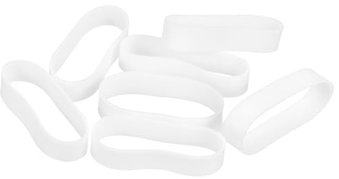 sourcing map 30Pcs Silicone Rubber Bands, 20x5mm Rubber Bands Rings Cable Ties Strong Elastic Bands Non-Slip for Cord Wrapping Bag Wraps, White