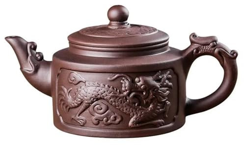 Service à Thé En Métal Pot À Thé En Argile Rouge Avec Filtre Fait À La Main Service À Thé Samovar Théière Kungfu Grande Capacité Yixing Grand Pot En Argile Violette Set De Théière Et Tasse De Noël(C)