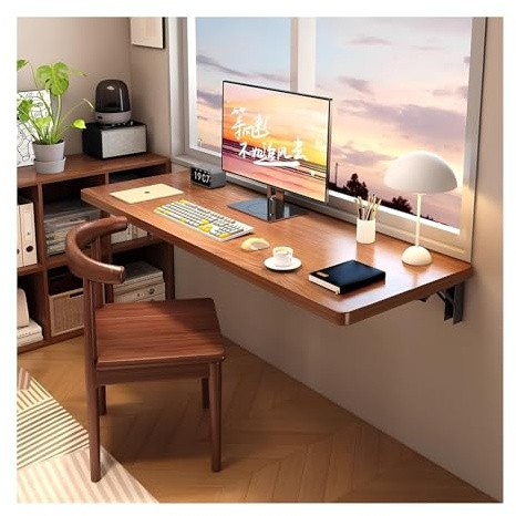 PQPQLI Wandklapptisch Aus Holz, Klappschreibtisch Multifunktional Als Make-Up-Tisch Und Computertisch, Platzsparend Für Home Office, Garage, Garten Und Waschküche(Brown,120 * 40cm/47.2 * 15.7in)