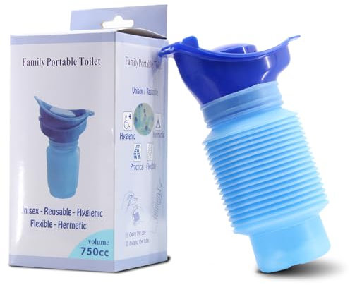 GREATCITI Adjustable Urinal, Pee Bottles Pocket Toilet for Men Women, Portable Urinal with Sealed Lid, Collapsible Urinals for Camping Travel Car Traffic Jam 750ML