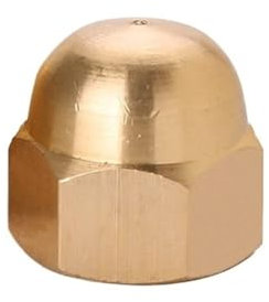 ASZHQUXIUAS Sechskantmuttern aus Messing 10 Stück M3 M4 M5 M6 Messing Hutmuttern Kupfer Bronze Messing Hutmutter Hutmuttern mit Hutrundkopf Sechskantmuttern(M3)
