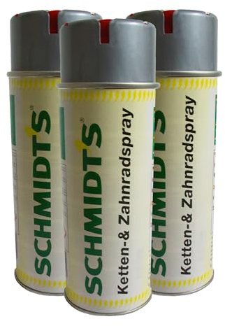 3 x siwitec by Schmidt's Ketten- & Zahnradspray 400ml, VOC=40%, Temperaturbeständig, Transparenter Schmierstoff für Kettenantriebe, Fahrradketten Reiniger, Kettenreiniger Fahrrad, Zahnradreiniger