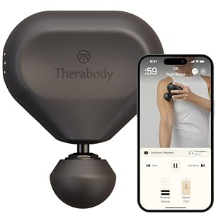 Theragun Mini (3rd Gen) by Therabody - Handheld Electric Massage Gun - Compact Muscle and Deep Tissue Treatment for On The Go - Portable Percussion Massager with QuietForce Technology