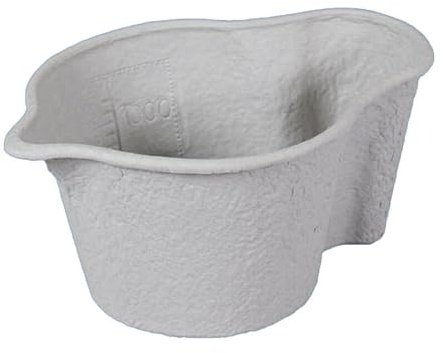 Quimed Italia - 100 Brocche Monouso Sanitarie in Polpa di Cellulosa | Caraffa Biodegradabile per Raccolta Liquidi e Materiali | Diametro 260 mm, Altezza 100 mm | Capacità 1,0 L (UNICA+, 100, unità)