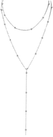 FAINCA Damen Mehrreihige Halskette, Lange Kette Damen, Y Kette Gold, Elegante Necklace Women, Y Förmig Lassotropfenhalsketten, mit Schmuckschatulle, Necklace, zum Jahrestag