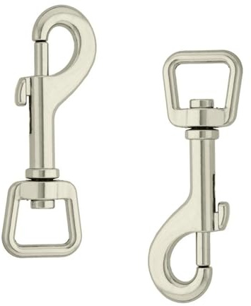 Bolzenkarabiner 2er Set - 360 Grad Drehgelenk | 76mm Länge | Zinklegierung, vernickelt | 197 kg Zugfestigkeit | Leicht & stabil für Leinen, Seile, Zügel & DIY-Projekte