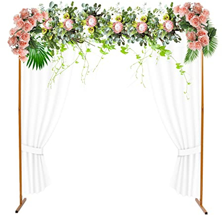 2.2 m Hochzeitsbogen-Hintergrundständer, Rechteckig mit Basen, einfache Montage, Hochzeitsballon-Hintergrund, für Geburtstagsfeier Zeremonie Jubiläum Feier Hochzeit Deko Bogen (gelb)
