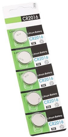 Lot de 5 piles au lithium CR2016 3 V pour systèmes d'entrée sans clé, jouets électroniques et traqueurs de fitness