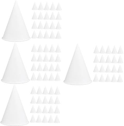 WRITWAA 4 Set Bicchiere Di Carta A Cono Tazza Piccole Tazze Delicato Ghiaccio Bicchieri Conici Di Carta Tazze Da Dessert Con Coperchi Bere Tazze Freddo Coppa Di Gelato Bianca 200 Pezzi*4