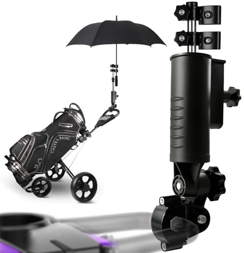 Cartalia Golf Push Cart Umbrella Holder Extender for Tall Golf Player, Aluminium Alloy Base Ultra Windproof, Universal Umbrella Stand for Golf Cart