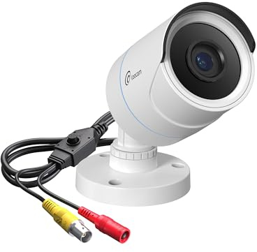 Loocam Telecamera di Sicurezza HD 2MP 1080p, Telecamera Cablata Ibrida 4-in-1 CVI/TVI/AHD/CVBS, Visione Notturna IR, Resistente alle intemperie per Sistemi di Telecamere DVR CCTV Esterno Interno