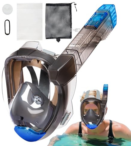 Attrezzatura per lo snorkeling per adulti - Maschera da immersione integrale,confortevole impermeabile anti-appannamento, vista panoramica a 180° attrezzatura da nuoto per donne adulte