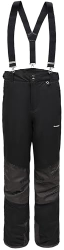 BenBoy Herren Skihose Gefüttert Warm Abnehmbaren Softshellhose Winddicht Wasserdicht Schneehose Hosenträgerhose mit Verstellbarer Träger Snowboardhose Outdoorhose Winter HXK7886M-Black1-M