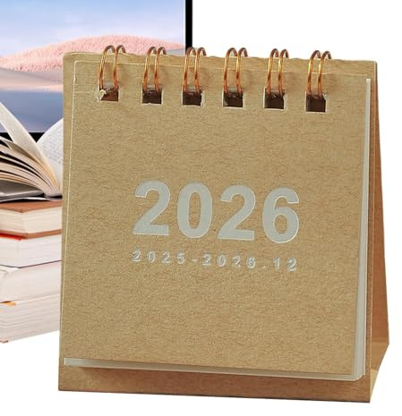 fayarrd Calendrier de bureau 2026, agenda mensuel portable pour table - agenda journalier organisateur annuel accessoires pour bureau scolaire maison bureau