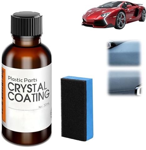 Cura in plastica per auto Crystal Coating, Rimozione graffi auto, Quick Effect Coating Agent, rivestimento in cristallo per parti di auto, Rimozione Scratch Remover, Car Plastics Restorer con spugne