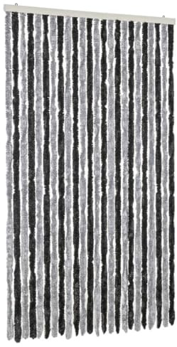 vidaXL Fly Curtain Grey and Black 100x200 cm Chenille