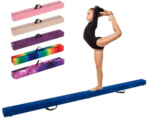 COSTWAY Schwebebalken Kinder, Balancierbalken klappbar, Gymnastikbalken mit Tragegriff & rutschfestem Boden, Gymnastik Balance Balken, Turnbalken Balance Beam für Zuhause