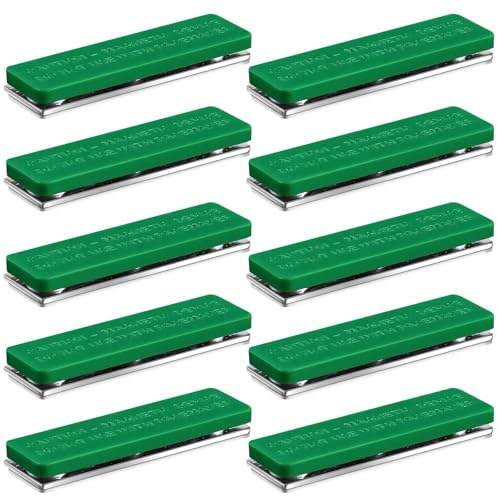AMONENZ 10 Piezas Insignia de Nombre Magnética, Verde 45 x 13 mm Placas Identificativas, Etiquetas Magnéticas para Ropa Tamaño, para Marcadores y Pantallas de Carátulas de Identificación