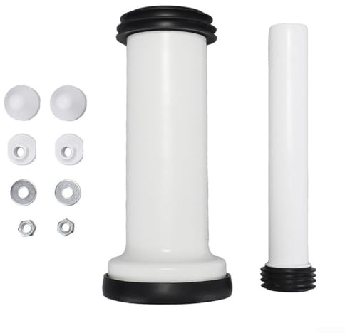 GLFLOW Kit di collegamento WC a parete, 310 mm, set di collegamento WC a parete con scarico e tubo di scarico, anelli di tenuta e viti, in polipropilene bianco