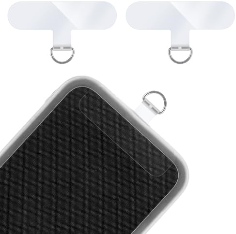 QfwdfcTrenz 2 Pcs Phone Tether Tab, Cell Phone Tether Tabs Without Adhesive Universal Phones Lanyard Tab Cellphone Wrist Strap Accessories Phones Charm Kit Clear Lanyard