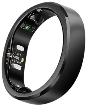 RingConn Anello Intelligente Gen 3 con Monitoraggio della Pressione, Sonno, Fitness e Frequenza Cardiaca, Avvisi a Vibrazione, Senza Abbonamento App, Batteria fino a 14 Giorni (7,Nero Opaco) | Primo anello intelligente con Tendenze Vascolari. Avvisi a vibrazione, sonno e frequenza cardiaca. Fino a 14 giorni.