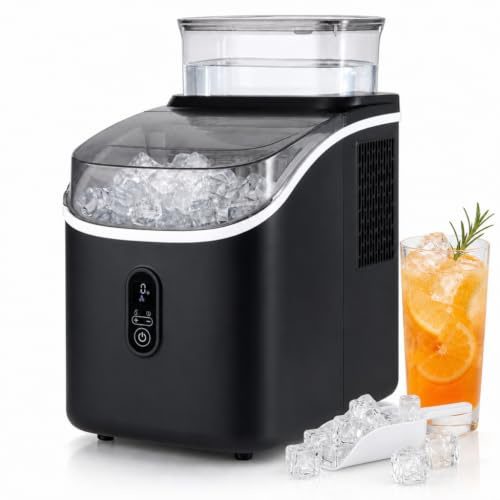 LIFEZEAL Machine à Glaçons 15 kg/24h, Machine à Glace Silencieuse avec 13 Niveaux d'Épaisseur Réglables, Fonction Auto-Nettoyante et Minuterie 24h, 16 Glaçons en 13 min, pour Maison, Bar (Noir)