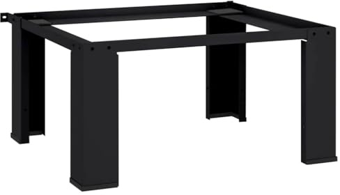 Ordellia Pedestal de lavadora negro de acero, 64 x 55 x 32,5 cm, para interiores, patas ajustables, base estable para accesorios de lavadora y accesorios de secadora en el baño
