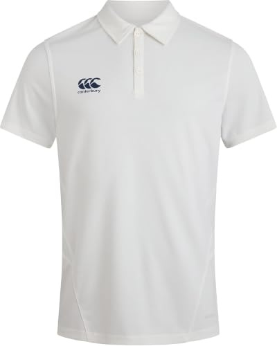 Canterbury Men's Polo Shirt | Cricket Whites | VapoDri Moisture Wicking Polo Shirt, Cricket Cream, S