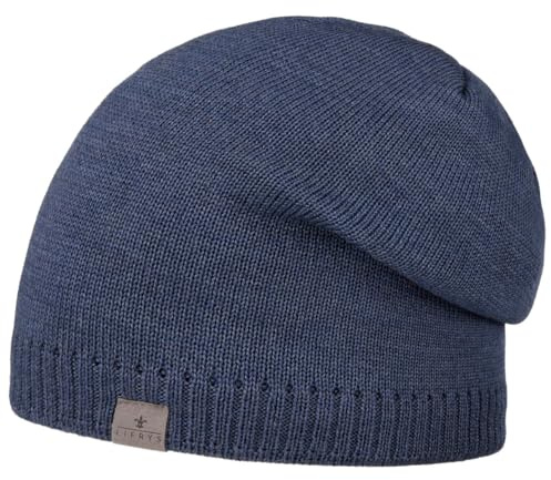 LIERYS Fine Merino Oversize Beanie Strickmütze einfarbig Made in Germany Herren und Damen Herbst Winter