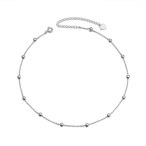 Flyow 925 sterling silver halsband damer hänge choker kedja smycken, Sterlingsilver, Ingen ädelsten