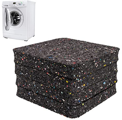 Amortiguador de vibraciones para grandes electrodomésticos, 4 piezas, en negro, de caucho, 100 x 100 x 15 mm amortiguador de vibraciones, alfombrilla antivibraciones universal lavadora