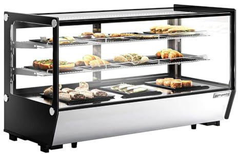 GGM Gastro | TKVGNR200 | Tisch-Kühlvitrine - 200 Liter - 1220mm - eckig - mit 2 Ablagen