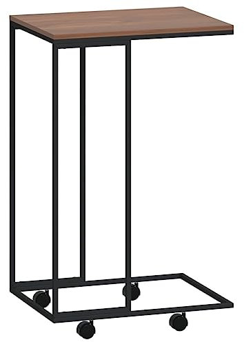 vidaXL Sidobord med hjul svart 40x30x63,5 cm konstruerat trä, ändbord, laptopbord, sido bord, accentbord, datorbord, soff bord, änd bord, accent bord