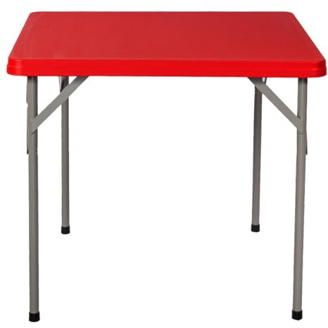 Tavolo Pieghevole Campeggio Quadrato Tavolo Da Giardino Pieghevole Con Gambe Pieghevoli, Tavolo Da Gioco Pieghevole Con Piano In Plastica, Tavolo Da Lavoro Per Cucina Interna Esterna ( Color : /Red )