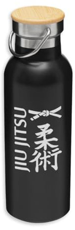Jiu Jitsu Mixed Martial Arts Japan Eco Thermoskanne, Edelstahl, Isolierflasche, Bambusdeckel