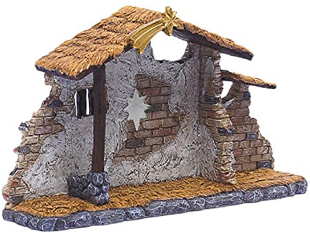 Krippenstall-Krippe – Weihnachtskrippe-Ornament, Jesus-Geburtsdekorationen aus Harz | Bethlehem-Nächte-Krippe für den Innenbereich, stabile Krippe aus für Weihnachtskrippe, Familie und Freunde