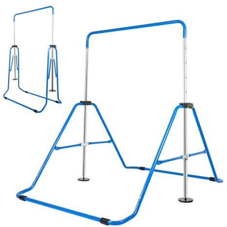 OUBUBY Gymnastik gymnastikräcke, gymnastikräcke, justerbar höjd, barn, trädgård, räcke, gymnastikstänger upp till 100 kg, kan belastas med räckstång, backsystem, träningsutrustning, träningsstång för