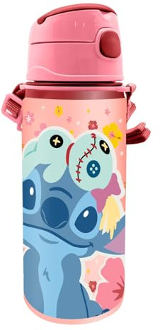 Kids Licensing Gourde en aluminium avec poignée et fermeture à clic, sans BPA et toxines, 600 ml, motifs pour enfants